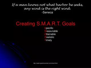 If a man knows not what harbor he seeks, any wind is the right wind. -Seneca