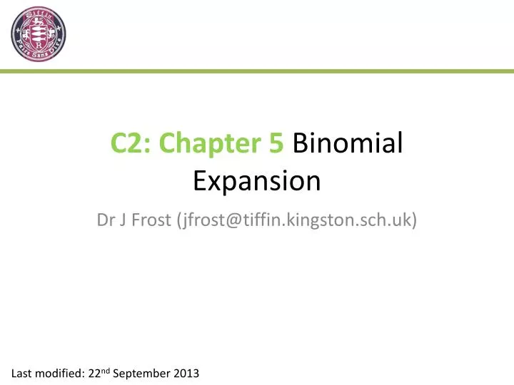 c2 chapter 5 binomial expansion