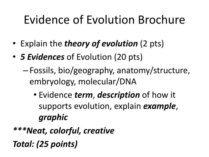 evidence of evolution brochure