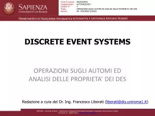 discrete event systems