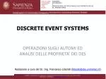 DISCRETE EVENT SYSTEMS - slide 1