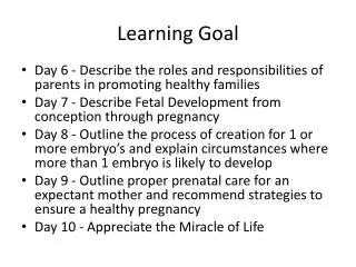 learning goal