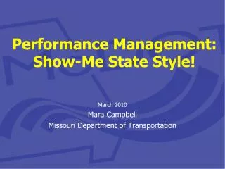 Performance Management: Show-Me State Style!