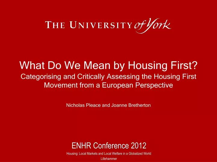 what do we mean by housing first