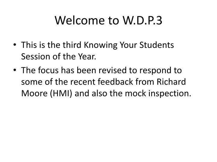 welcome to w d p 3