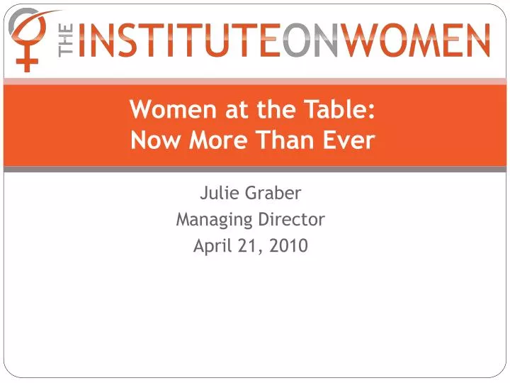 women at the table now more than ever