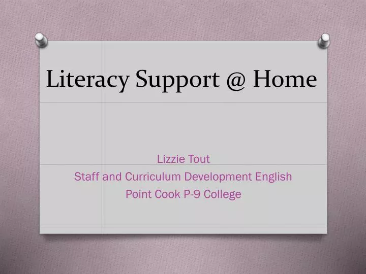 literacy support @ home