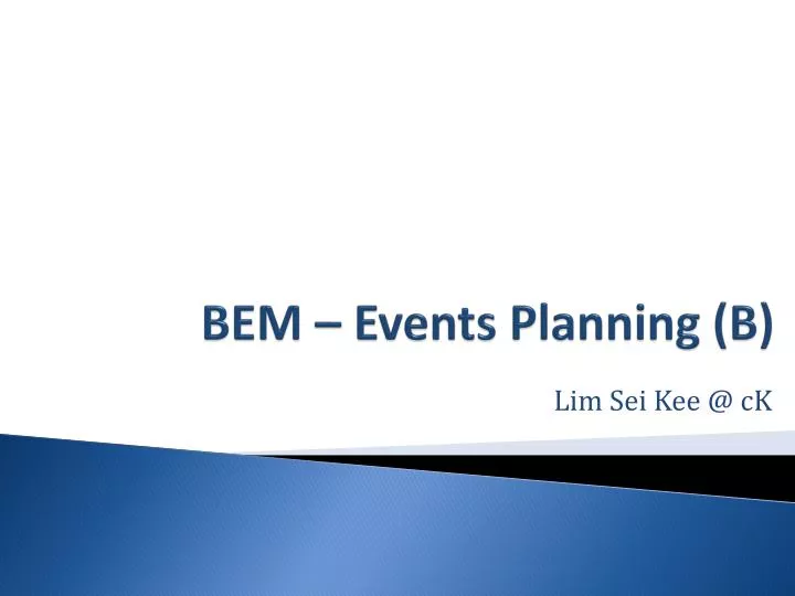 bem events planning b