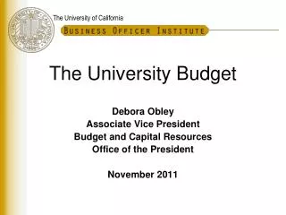 The University Budget