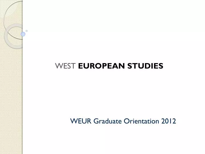 weur graduate orientation 2012