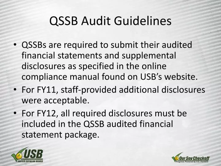 qssb audit guidelines