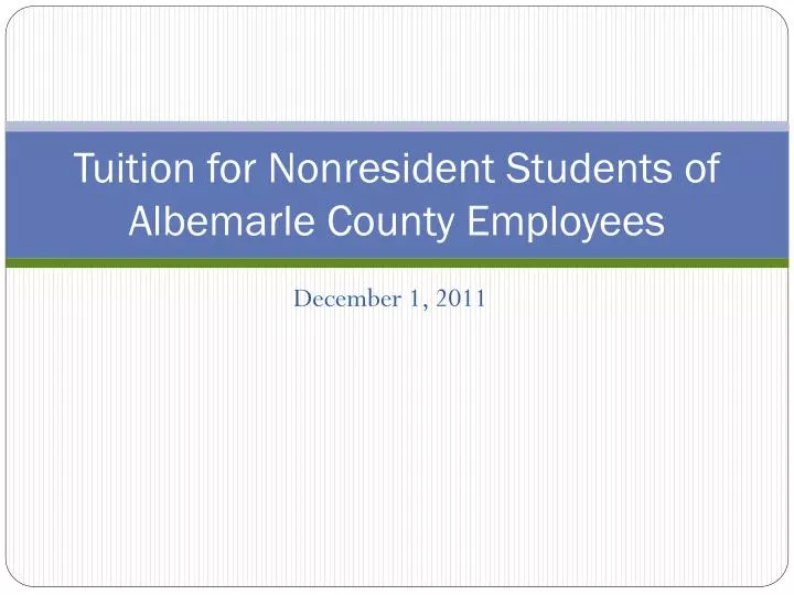 tuition for nonresident students of albemarle county employees