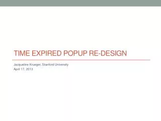 Time Expired Popup RE-design