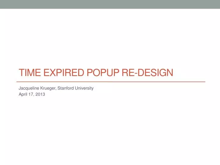 time expired popup re design