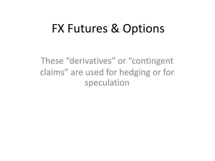 fx futures options