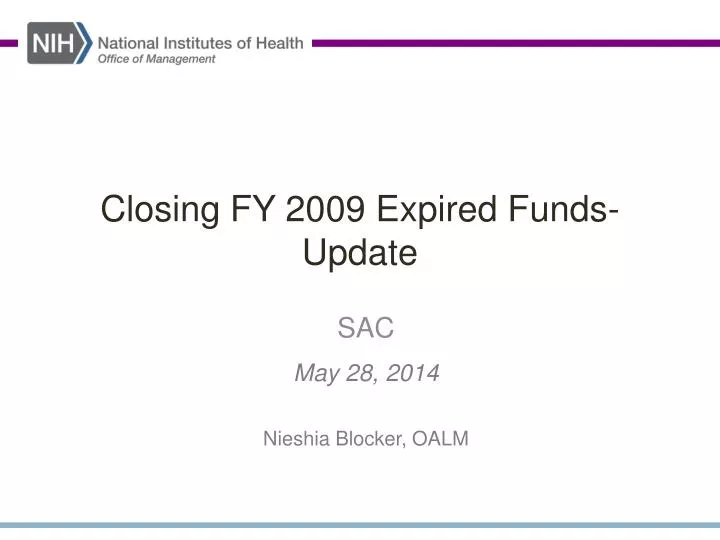 closing fy 2009 expired funds update