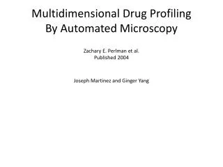 Multidimensional Drug Profiling By Automated Microscopy