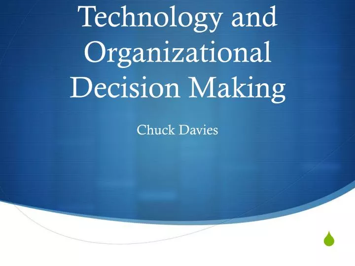 information technology and organizational decision making