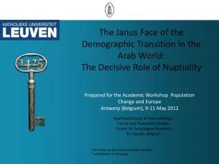 The Janus Face of the Demographic Transition in the Arab World: The Decisive Role of Nuptiality