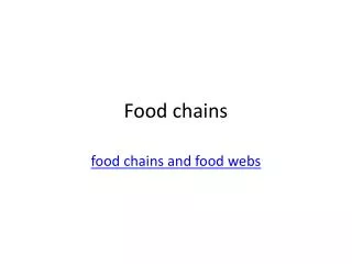 Food chains