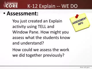 K-12 Explain -- WE DO