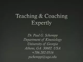 Teaching &amp; Coaching Expertly