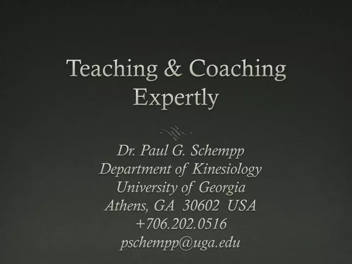 teaching coaching expertly