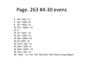 Page. 263 #4-30 evens