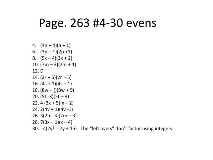 page 263 4 30 evens