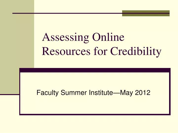 assessing online resources for credibility