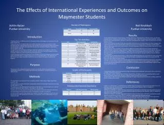 The Effects of International Experiences and Outcomes on Maymester Students