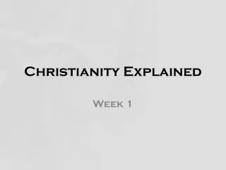 Christianity Explained