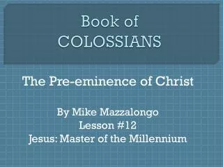 Book of COLOSSIANS