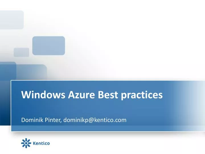 windows azure best practices