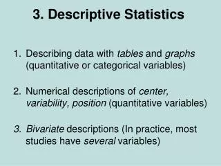 3. Descriptive Statistics