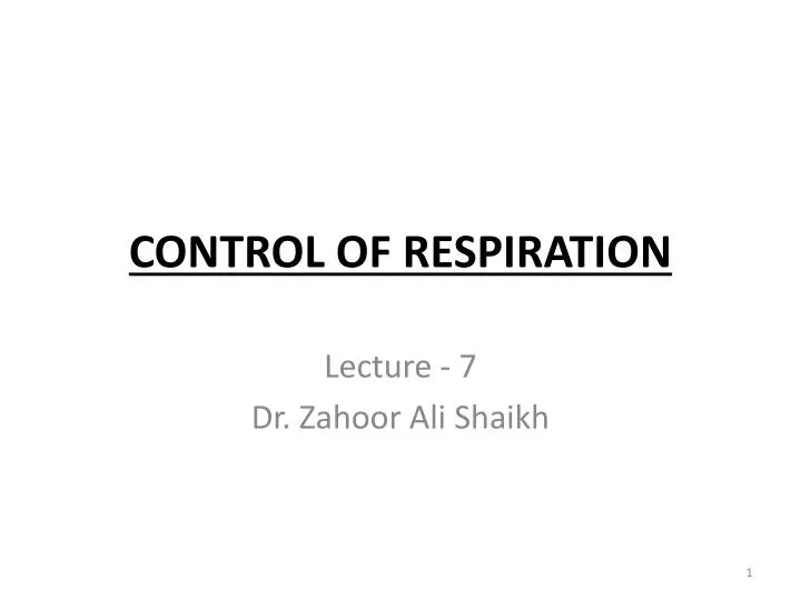 control of respiration