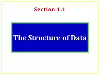 The Structure of Data