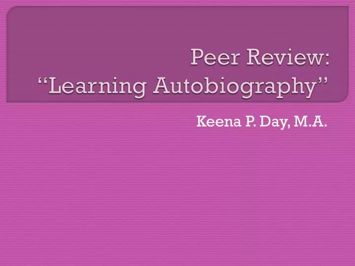 peer review learning autobiography