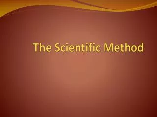 The Scientific Method