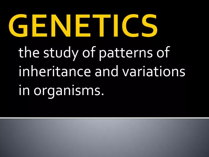 the study of patterns of inheritance and variations in organisms