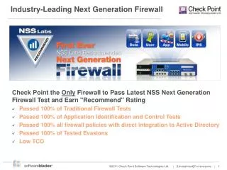 Industry-Leading Next Generation Firewall