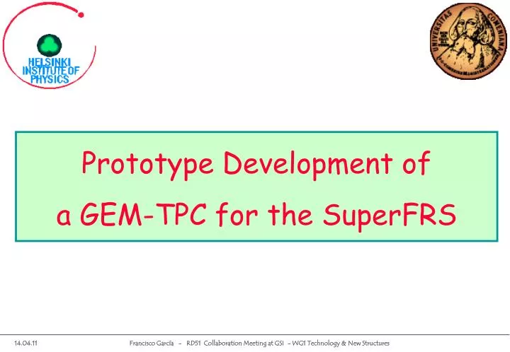 prototype development of a gem tpc for the superfrs
