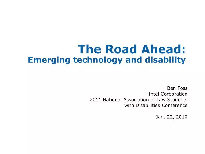 the road ahead emerging technology and disability