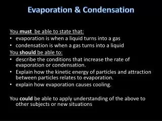 Evaporation &amp; Condensation
