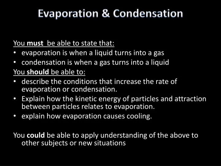 evaporation condensation