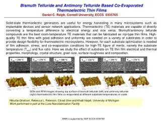 Bismuth Telluride and Antimony Telluride Based Co-Evaporated Thermoelectric Thin Films