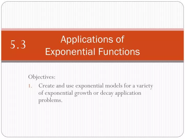 applications of exponential functions