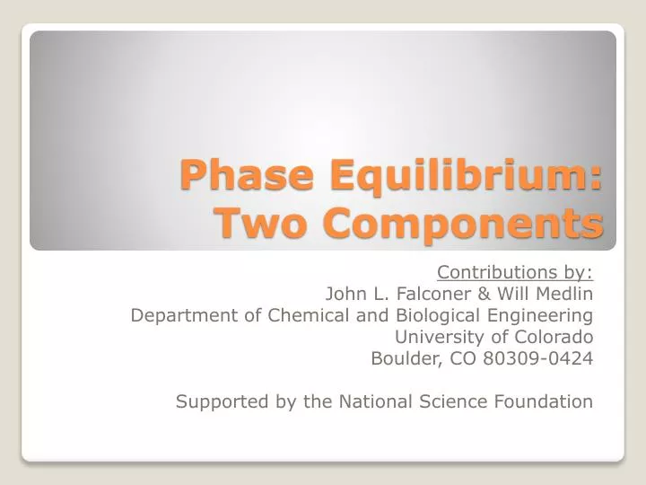 phase equilibrium two components