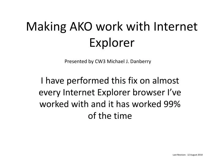 making ako work with internet explorer