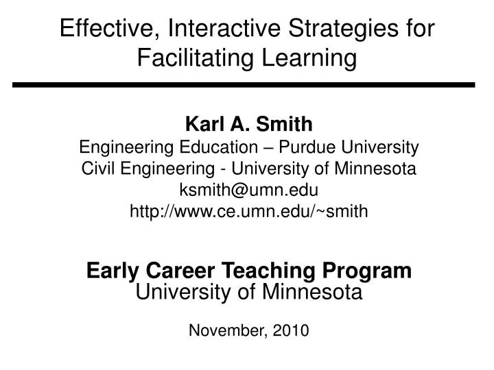 effective interactive strategies for facilitating learning